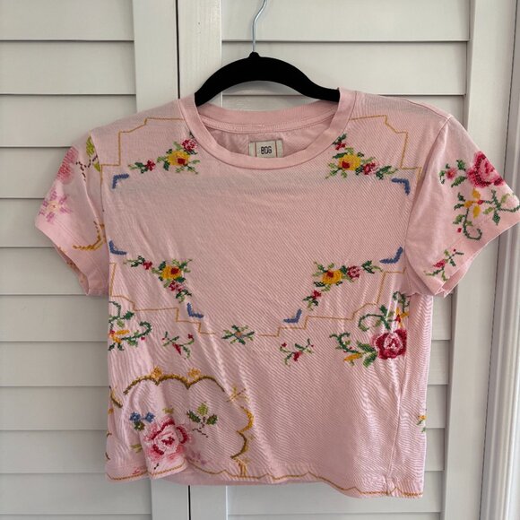 Pink Embroidered BDG baby tee - Picture 3 of 3